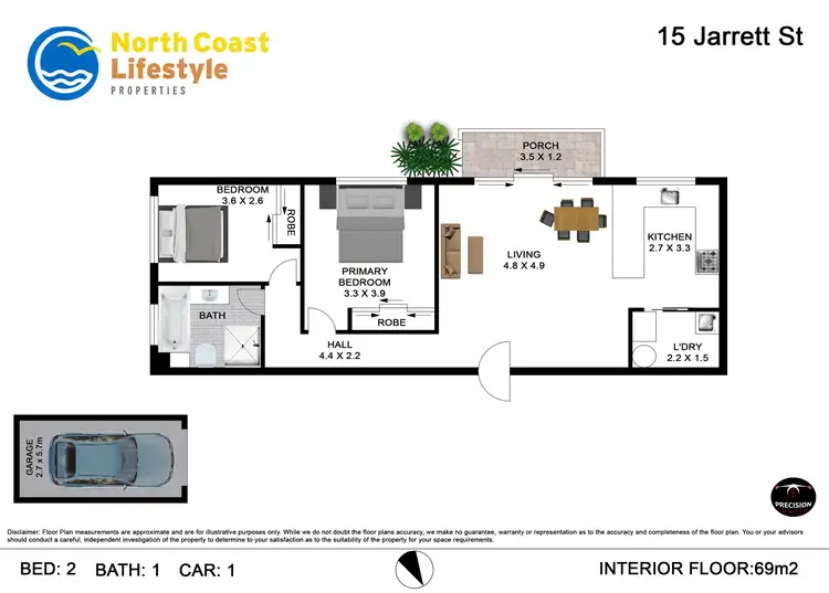 Floorplan of Homely unit listing, 3/15 Jarrett Street, Ballina NSW 2478