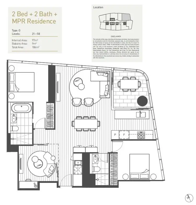 Floorplan of Homely apartment listing, 50f/1 Casino Drive, Broadbeach QLD 4218