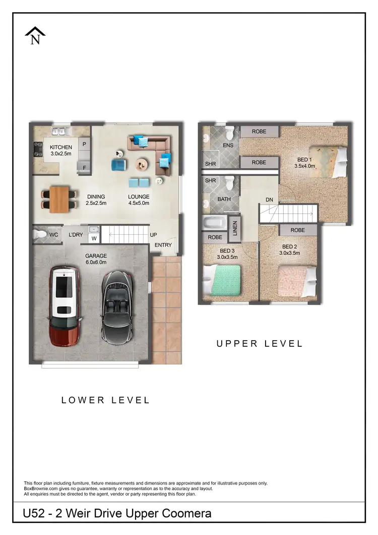 Floorplan of Homely townhouse listing, 52/2 Weir Drive, Upper Coomera QLD 4209