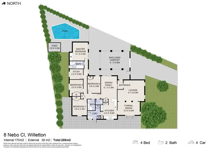 Floorplan of Homely house listing, 8 Nebo Close, Willetton WA 6155