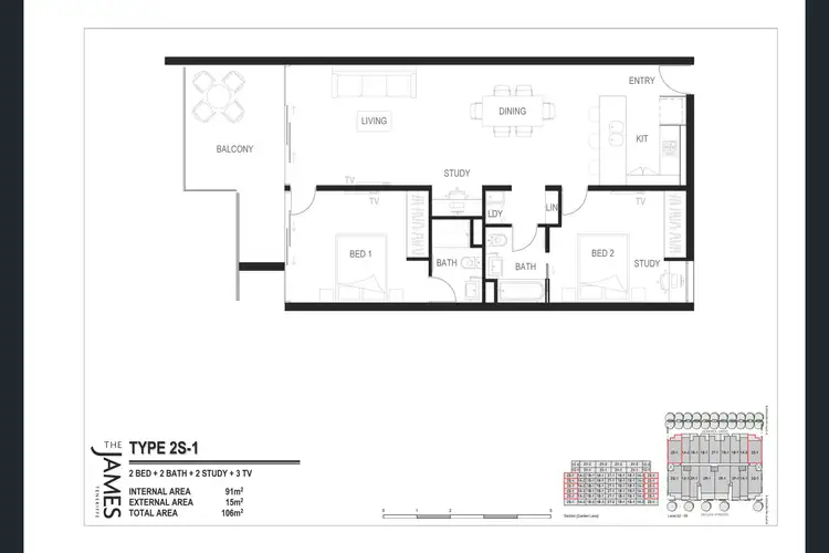 Floorplan of Homely apartment listing, 417/32-38 Helen Street, Teneriffe QLD 4005