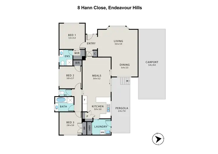 Floorplan of Homely house listing, 8 Hann Close, Endeavour Hills VIC 3802