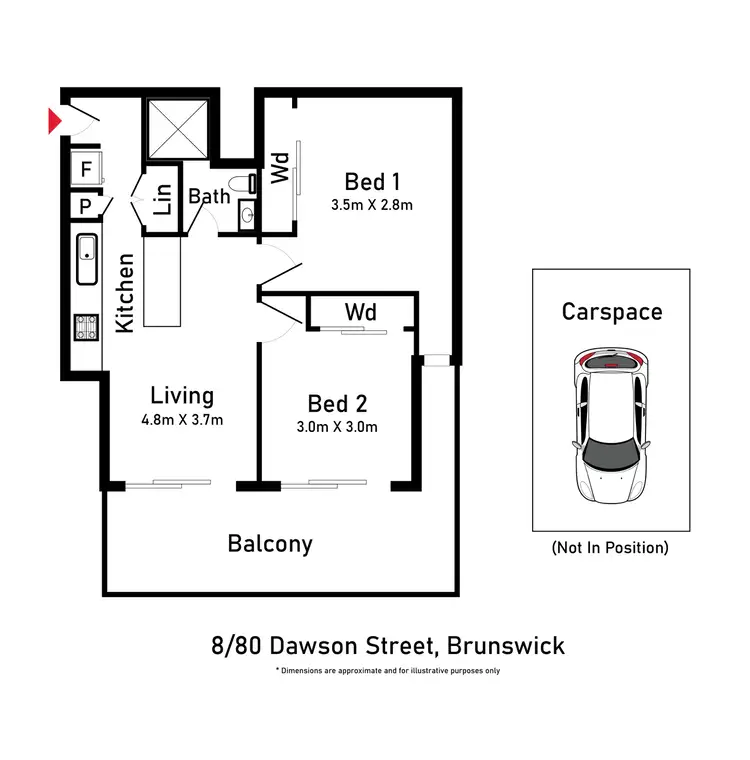 Floorplan of Homely apartment listing, 8/80 Dawson Street, Brunswick VIC 3056
