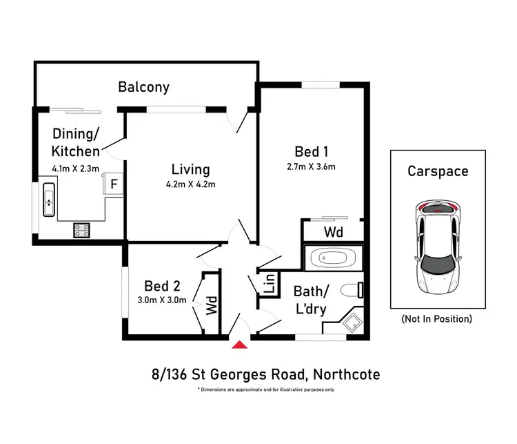 Floorplan of Homely apartment listing, 8/136 St Georges Road, Northcote VIC 3070