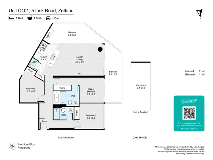 Floorplan of Homely apartment listing, C401/5 Link Road, Zetland NSW 2017
