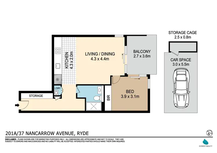 Floorplan of Homely apartment listing, 201A/37 Nancarrow Avenue, Ryde NSW 2112