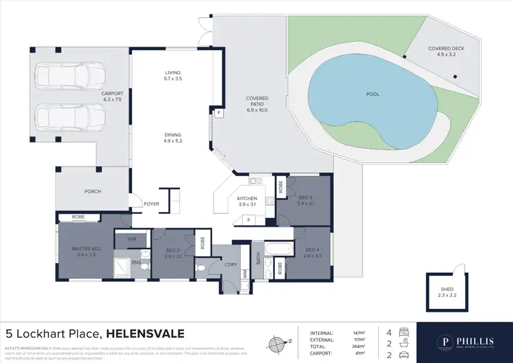 Floorplan of Homely house listing, 5 Lockhart Place, Helensvale QLD 4212