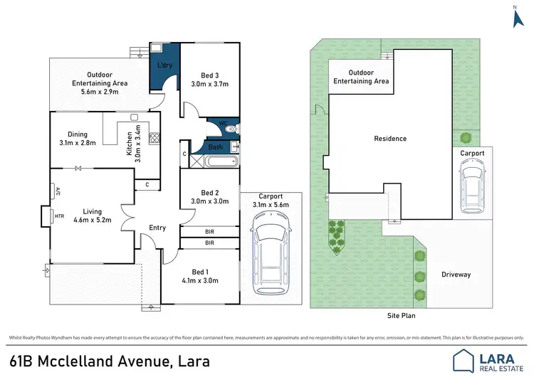 Floorplan of Homely house listing, 61B McClelland Avenue, Lara VIC 3212
