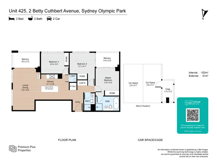 Floorplan of Homely apartment listing, 425/2A Betty Cuthbert Ave, Sydney Olympic Park NSW 2127
