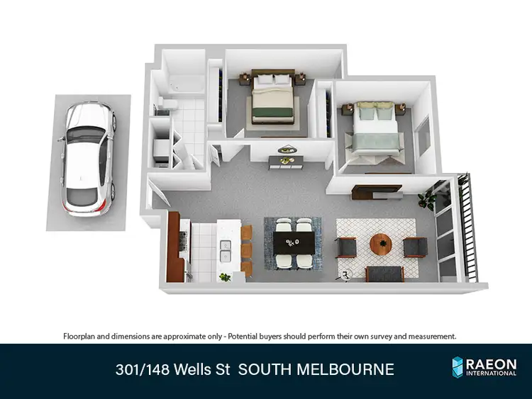 Floorplan of Homely apartment listing, 301/148 Wells Street, South Melbourne VIC 3205
