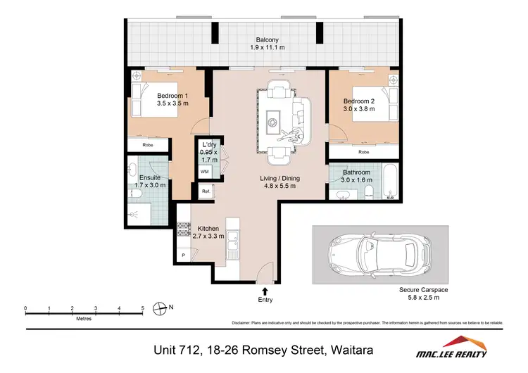 Floorplan of Homely apartment listing, 712/18-26 Romsey Street, Waitara NSW 2077
