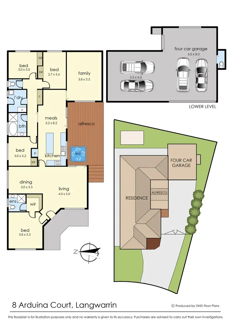 Floorplan of Homely house listing, 8 Arduina Court, Langwarrin VIC 3910