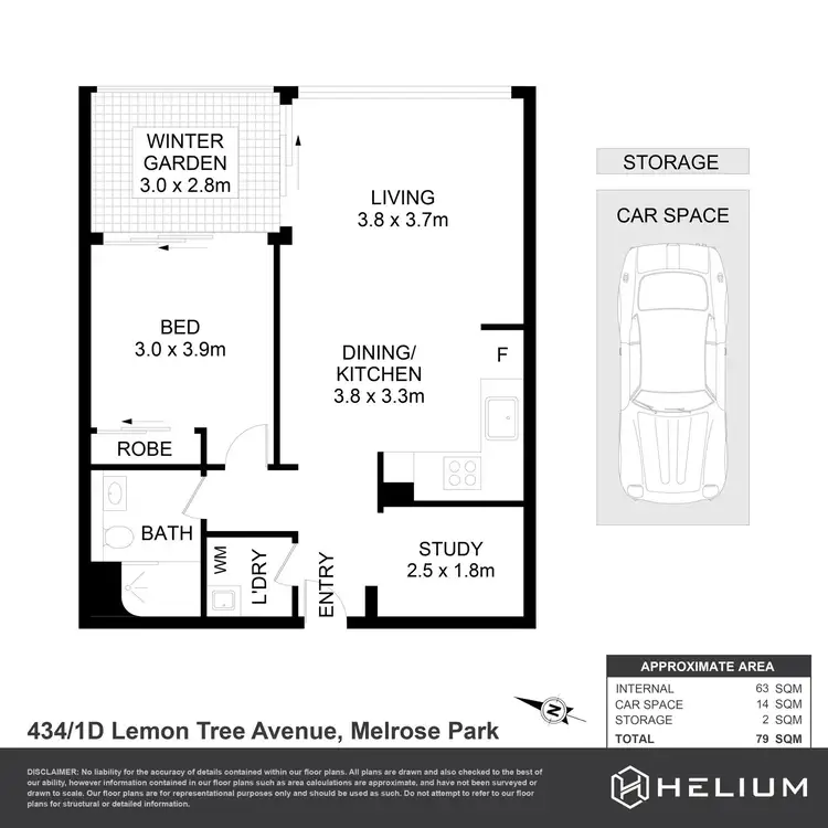 Floorplan of Homely apartment listing, 434/1D Lemon Tree Avenue, Melrose Park NSW 2114