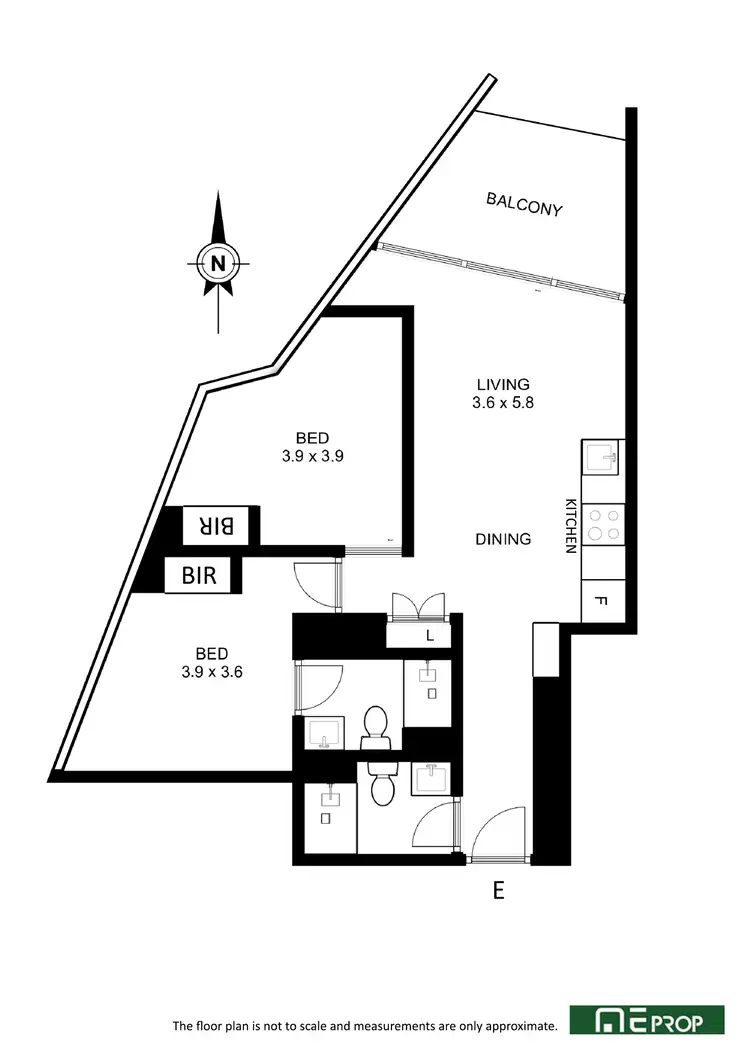 Floorplan of Homely apartment listing, 1611e/18 Hoff Boulevard, Southbank VIC 3006