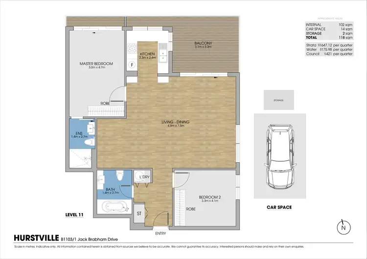 Floorplan of Homely apartment listing, 1103B/1 Jack Brabham Drive, Hurstville NSW 2220
