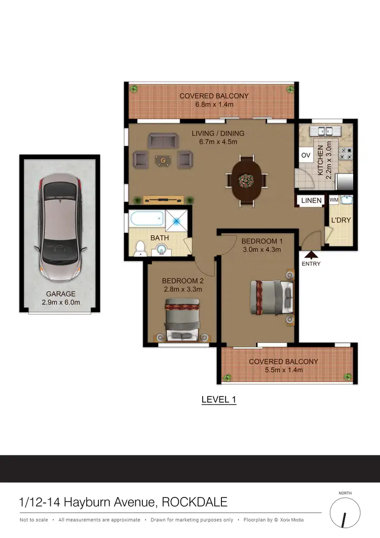 Floorplan of Homely unit listing, 1/12-14 Hayburn Avenue, Rockdale NSW 2216