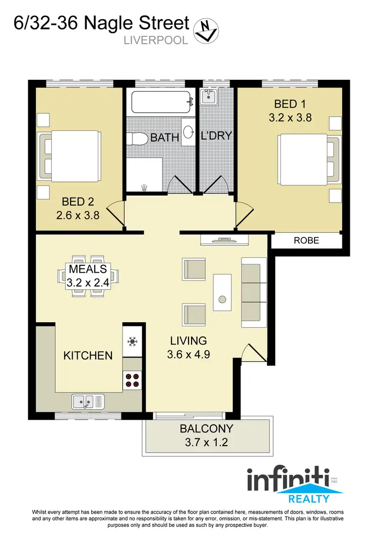 Floorplan of Homely apartment listing, 6/32 Nagle Street, Liverpool NSW 2170
