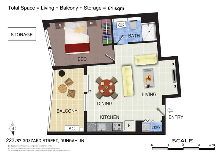 Floorplan of Homely apartment listing, 223/87 Gozzard Street, Gungahlin ACT 2912