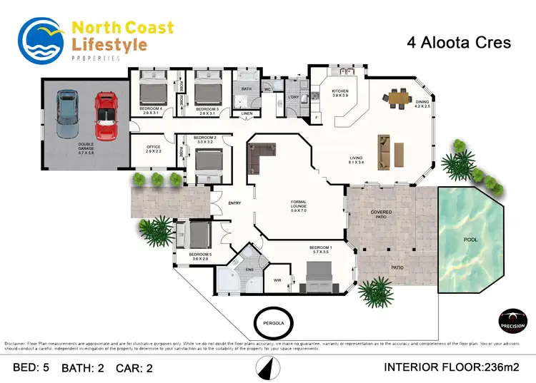 Floorplan of Homely house listing, 4 Aloota Crescent, Ocean Shores NSW 2483
