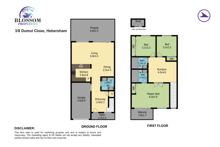 Floorplan of Homely townhouse listing, 3/8 Dumul Close, Hebersham NSW 2770