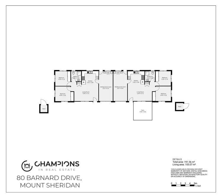 Floorplan of Homely house listing, 1 & 2/80 Barnard Drive, Mount Sheridan QLD 4868