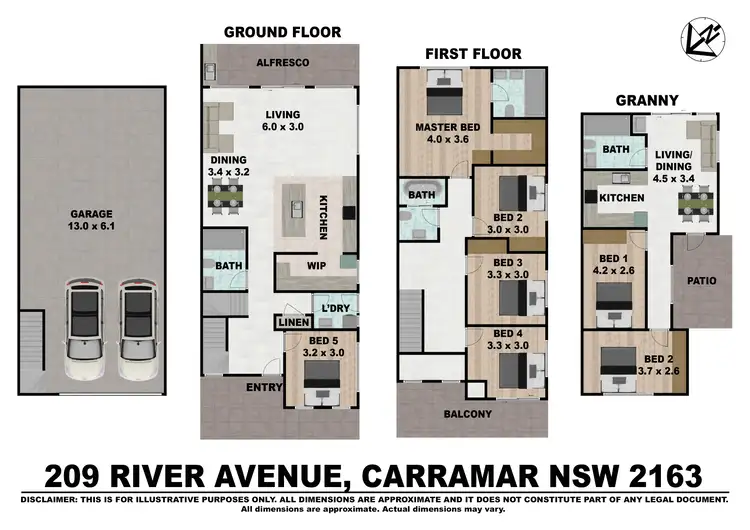 Floorplan of Homely semi-detached listing, 209 River Avenue, Carramar NSW 2163