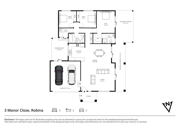 Floorplan of Homely house listing, 3 Manor Close, Robina QLD 4226
