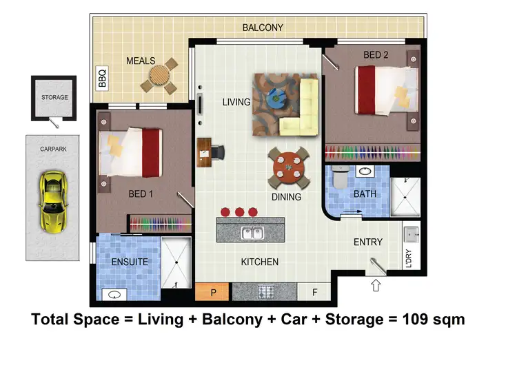 Floorplan of Homely apartment listing, 207/63 Dooring Street, Dickson ACT 2602