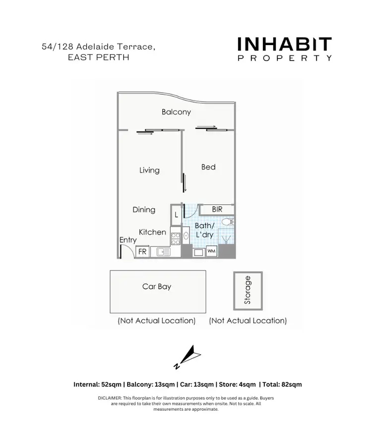 Floorplan of Homely apartment listing, 57/128 Adelaide Terrace, East Perth WA 6004