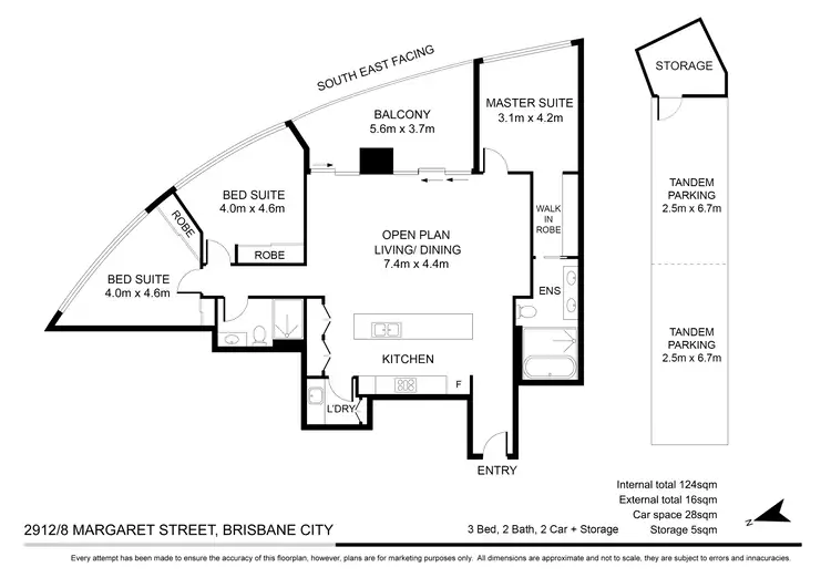 Floorplan of Homely apartment listing, 2912/8 Margaret Street, Brisbane City QLD 4000