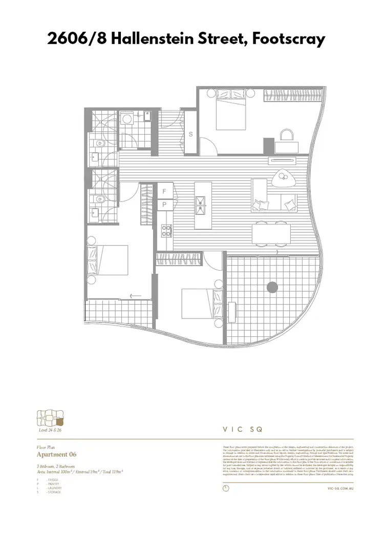 Floorplan of Homely apartment listing, 2606/8 Hallenstein Street, Footscray VIC 3011