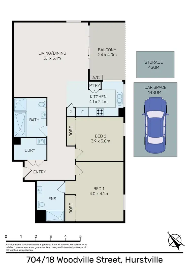 Floorplan of Homely apartment listing, 704/18 Woodville Street, Hurstville NSW 2220