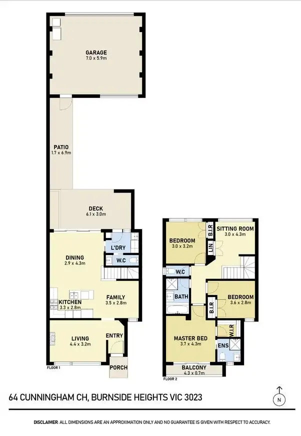 Floorplan of Homely house listing, 64 Cunningham Chase, Burnside Heights VIC 3023