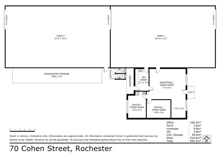 Floorplan of Homely warehouse listing, 70 Platypus Road, Rochester VIC 3561