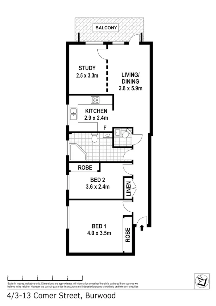Floorplan of Homely unit listing, unit 4/3-13 Comer Street, Burwood NSW 2134