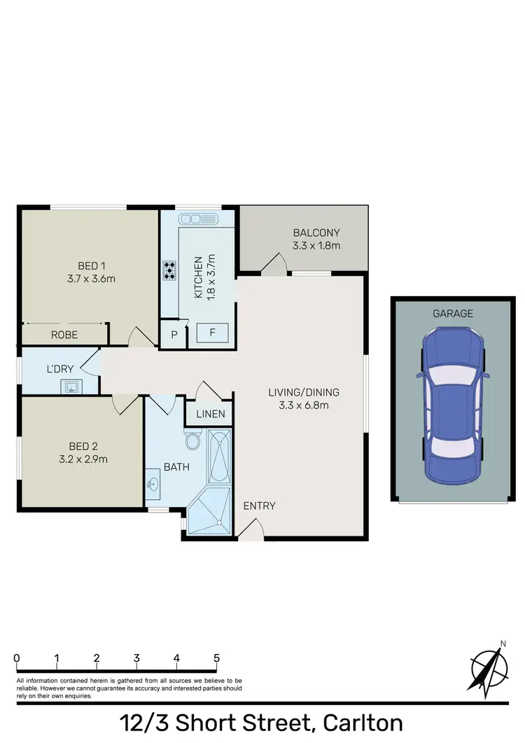 Floorplan of Homely unit listing, 12/3 Short Street, Carlton NSW 2218
