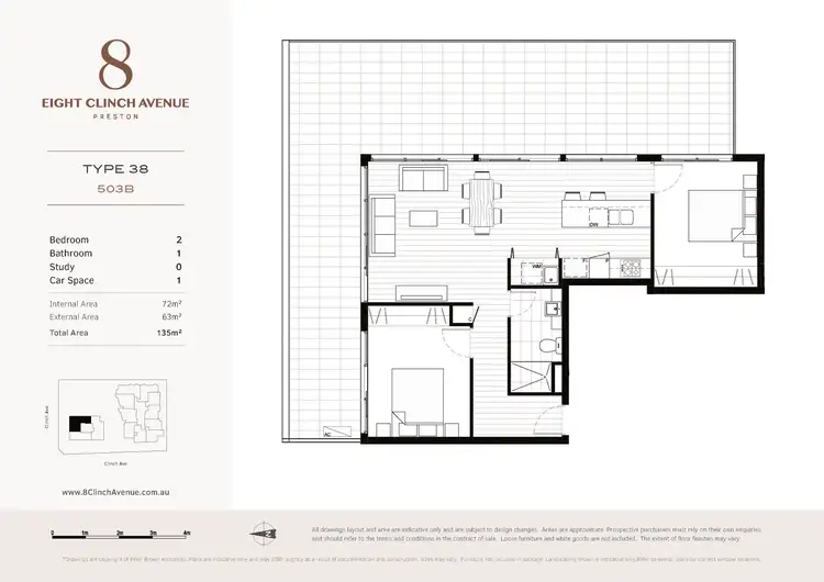 Floorplan of Homely apartment listing, 503B/8 Clinch Avenue, Preston VIC 3072