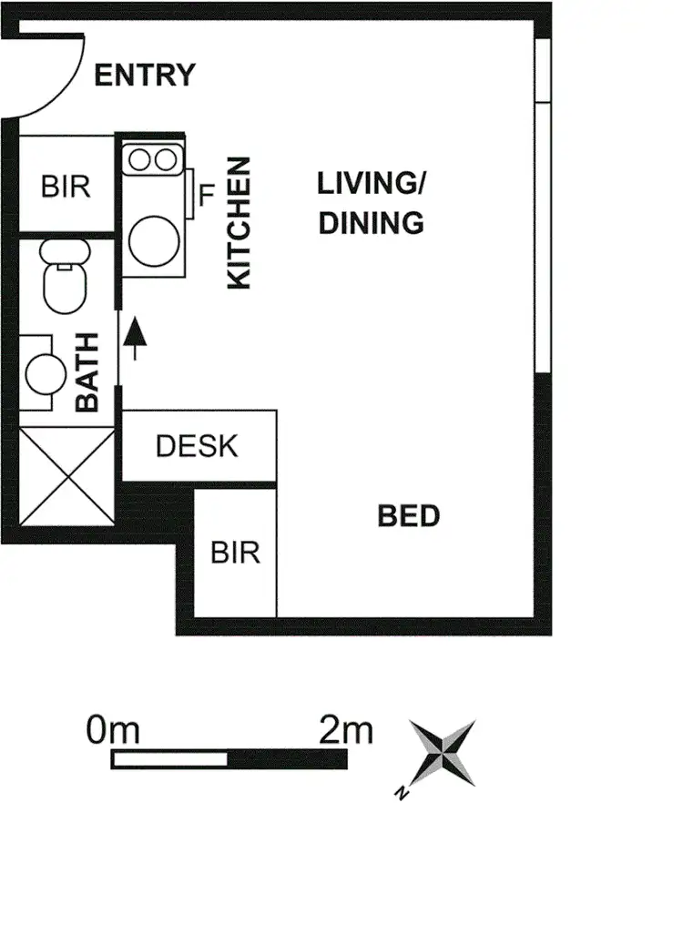 Floorplan of Homely studio listing, 502/62-68 Hayward Lane, Melbourne VIC 3000