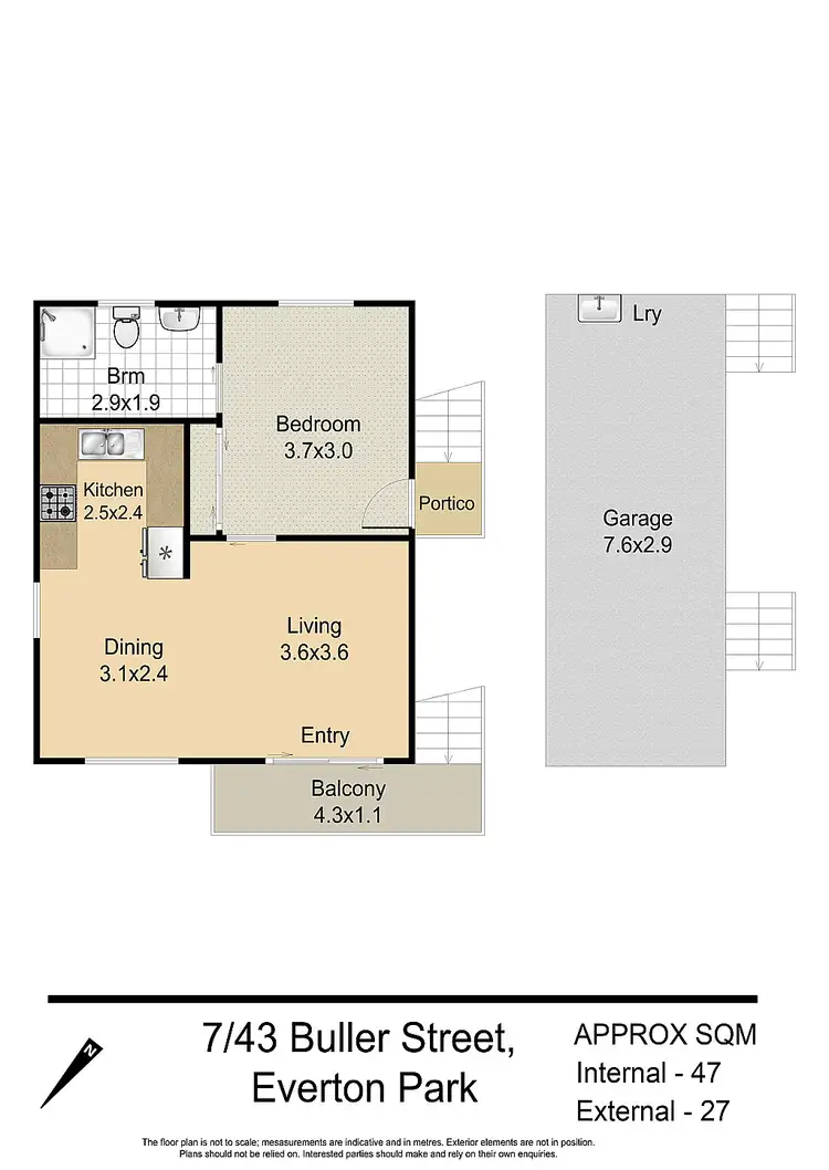 Floorplan of Homely apartment listing, 7/43 Buller Street, Everton Park QLD 4053