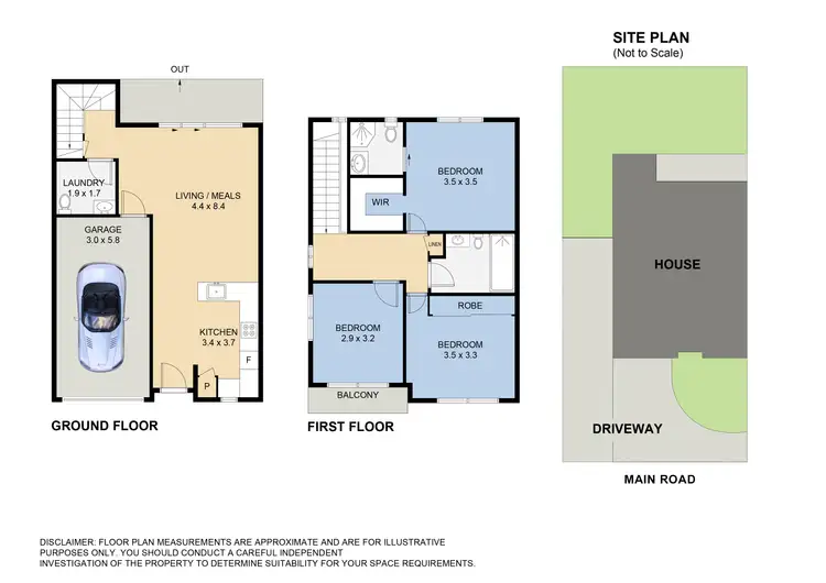 Floorplan of Homely townhouse listing, 3/411 Main Road, Cardiff NSW 2285