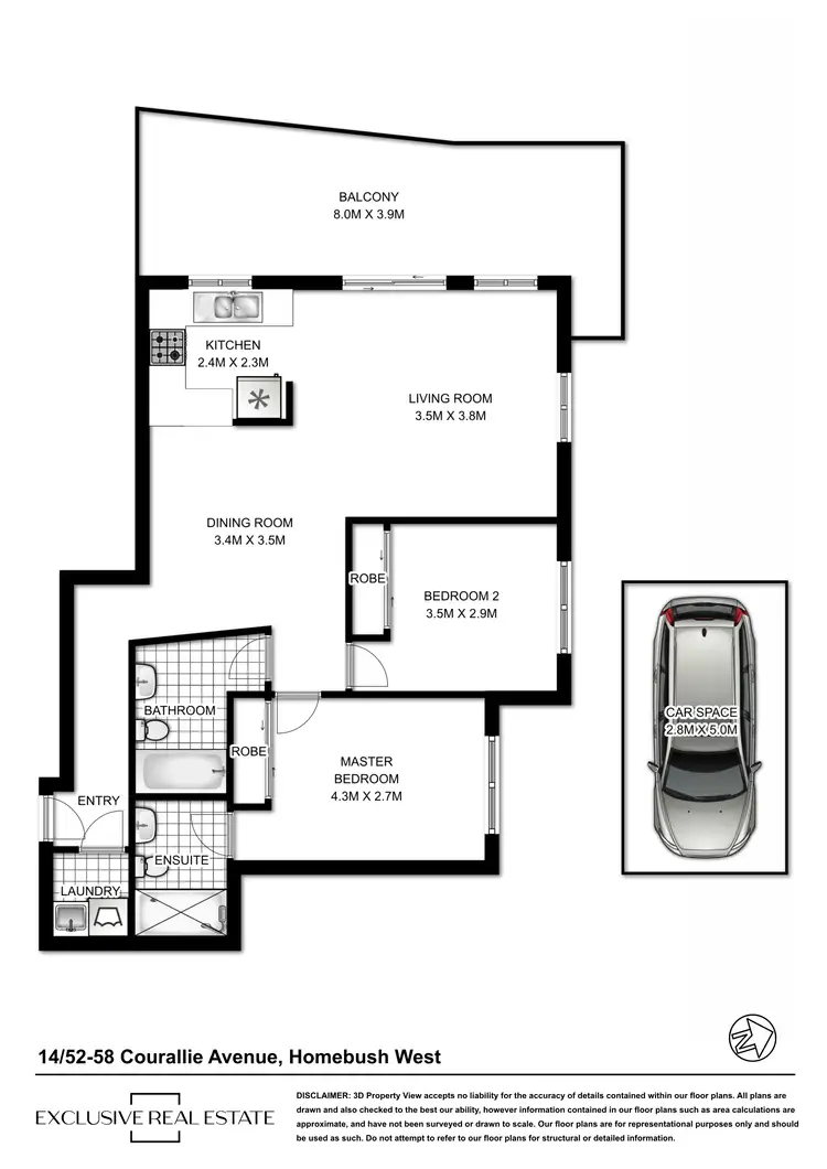Floorplan of Homely unit listing, 14/52-58 Courallie Avenue, Homebush West NSW 2140