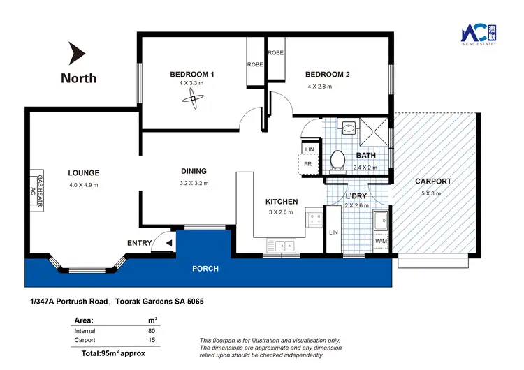 Floorplan of Homely unit listing, 1/347A Portrush Road, Toorak Gardens SA 5065