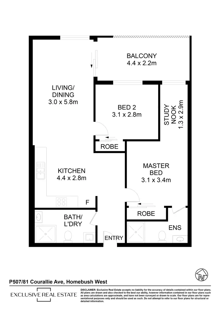 Floorplan of Homely apartment listing, P507/81-86 Courallie Avenue, Homebush West NSW 2140