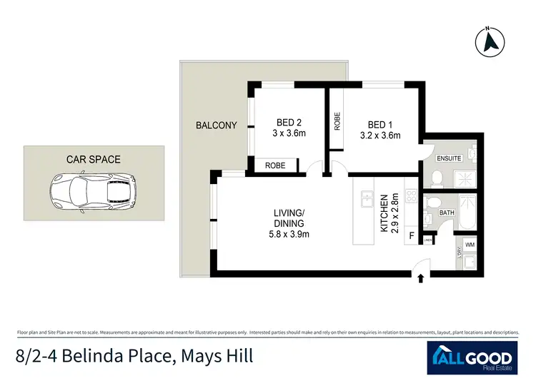 Floorplan of Homely apartment listing, U8/2-4 Belinda Place, Mays Hill NSW 2145