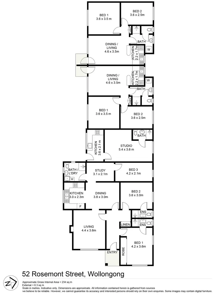 Floorplan of Homely block of units listing, 52 Rosemont Street, Wollongong NSW 2500