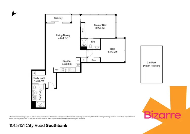 Floorplan of Homely apartment listing, 1013/151 City Road, Southbank VIC 3006