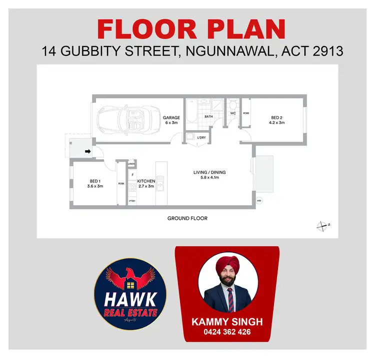 Floorplan of Homely house listing, 14 Gubbity Street, Ngunnawal ACT 2913