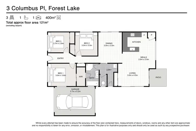 Floorplan of Homely house listing, 3 Columbus Place, Forest Lake QLD 4078