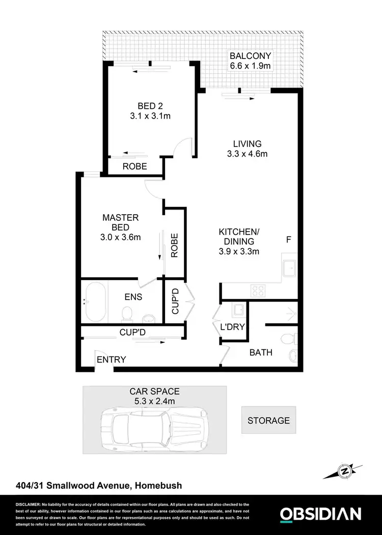 Floorplan of Homely apartment listing, 404/31 Smallwood Ave, Homebush NSW 2140