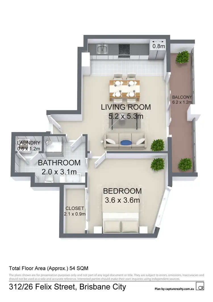 Floorplan of Homely apartment listing, 321/26 FELIX STREET, Brisbane QLD 4000
